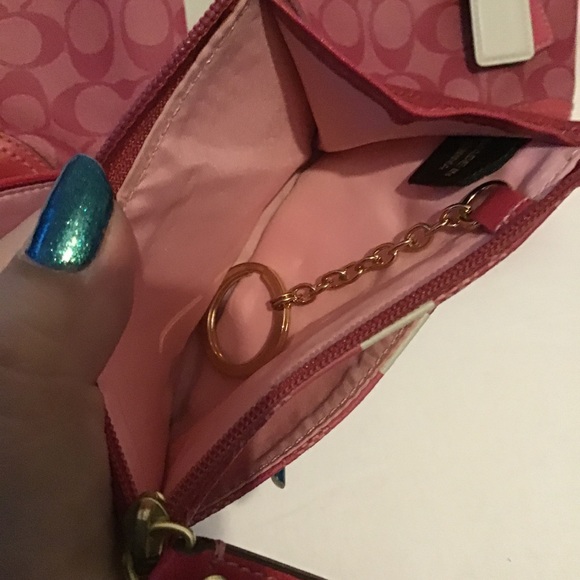 Coach heritage stripe set - purse, makeup bag and mini skinny - Picture 3 of 10